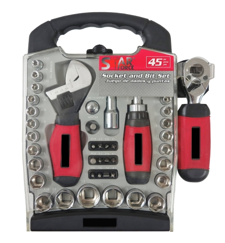 45pcs Socket & Bit Set Stubby Set