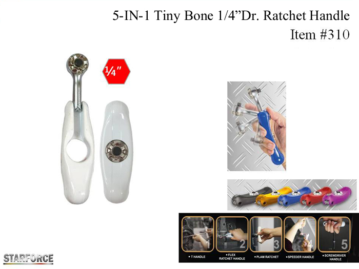 5-IN-1 Tiny Bone 1/4”Dr. Ratchet Handle