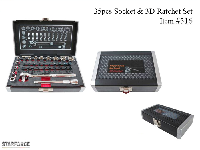 35pcs Socket & 3D Ratchet Set