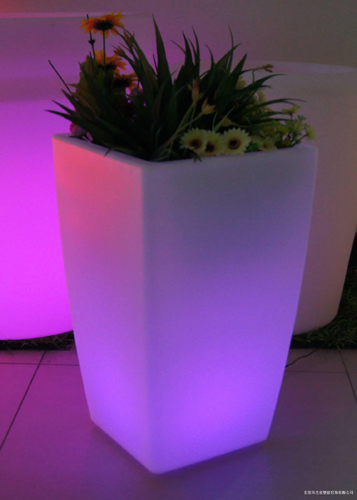 LED PE Square Flowerpot (Color-changing)