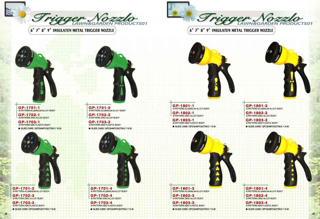 6”7”8”9” Insulaten Metal Trigger Nozzle