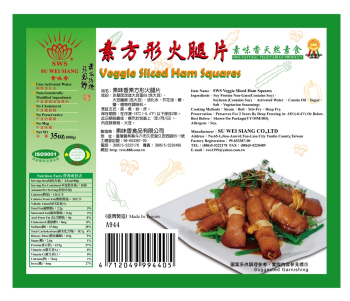 Veggie Sliced Ham Squares