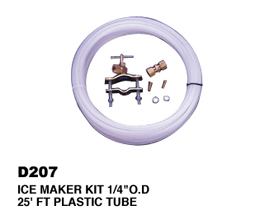 Ice Maker Kit 1/4”Od 25’Ft Plastic Tube