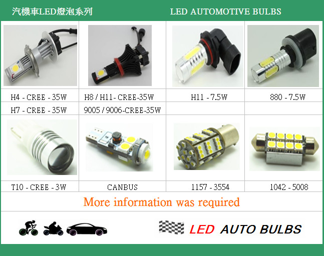 汽機車LED燈泡系列