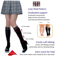 Plaid Knee High Compression Socks