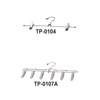 TP-0104不鏽鋼可調整式褲/裙夾/TP-0107A 不鏽鋼衣架型6夾曬衣架(板型夾)