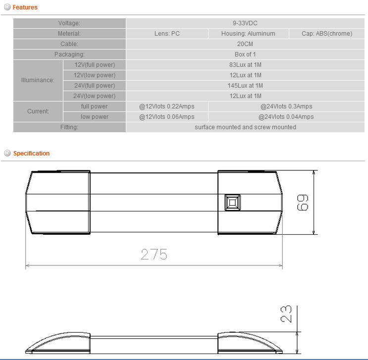 Interior Light for Car