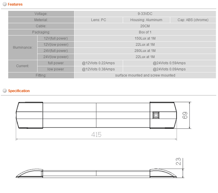 Auto LED Interior Light Auto LED Interior Light