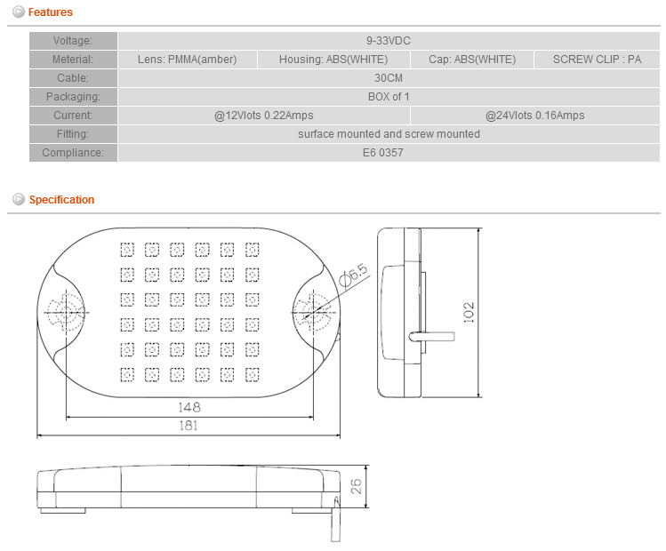 Turn Light for Truck & Trailer