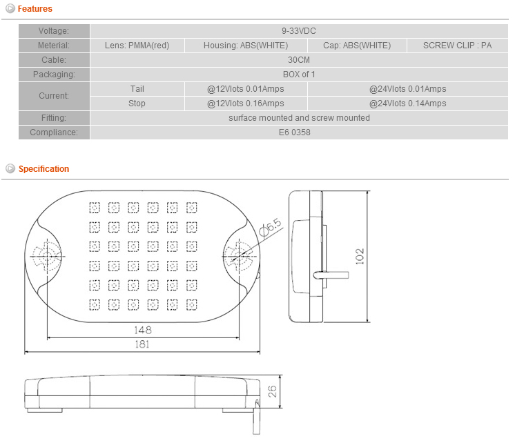 Stop/Tail Light for Truck & Trailer Stop/Tail Light for Truck & Trailer