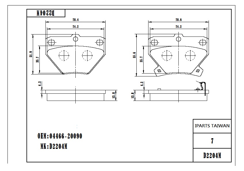 BRAKE PAD-TOYOTA COROLLA