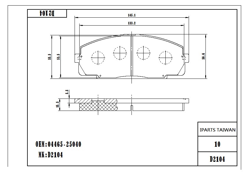 BRAKE PAD-TOYOTA HIACE