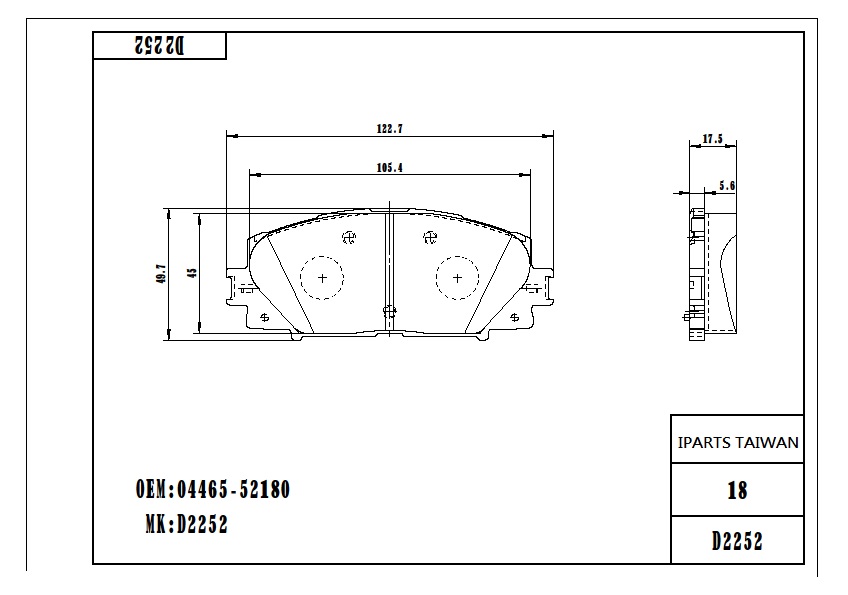 BRAKE PAD-TOYOTA VITZ