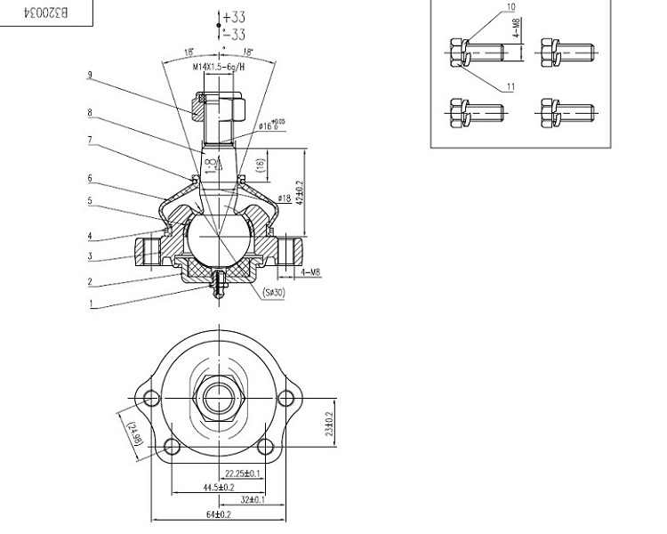 SUSPENSION BALL JOINT UPPER