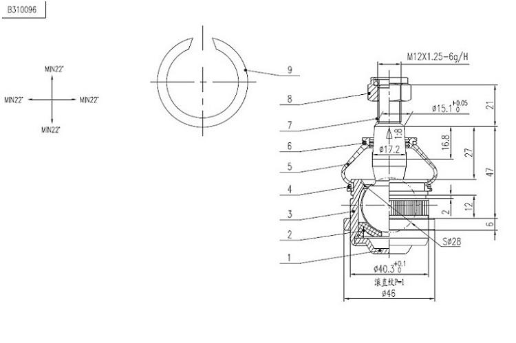 SUSPENSION BALL JOINT UPPER