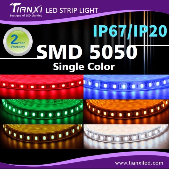 防水SMD 5050 LED軟燈帶-單色