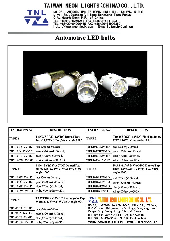 Automotive LED bulbs