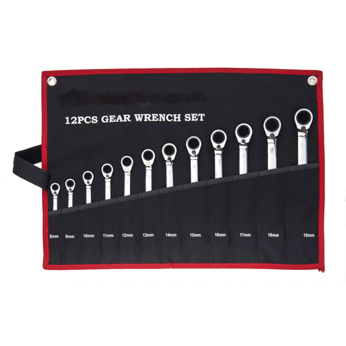 12PCS Reversible Combination Ratchet Wrench