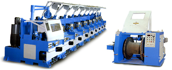 STRAIGHT LINE WIRE DRAWING MACHINE WITH COMPUTER CONTROL