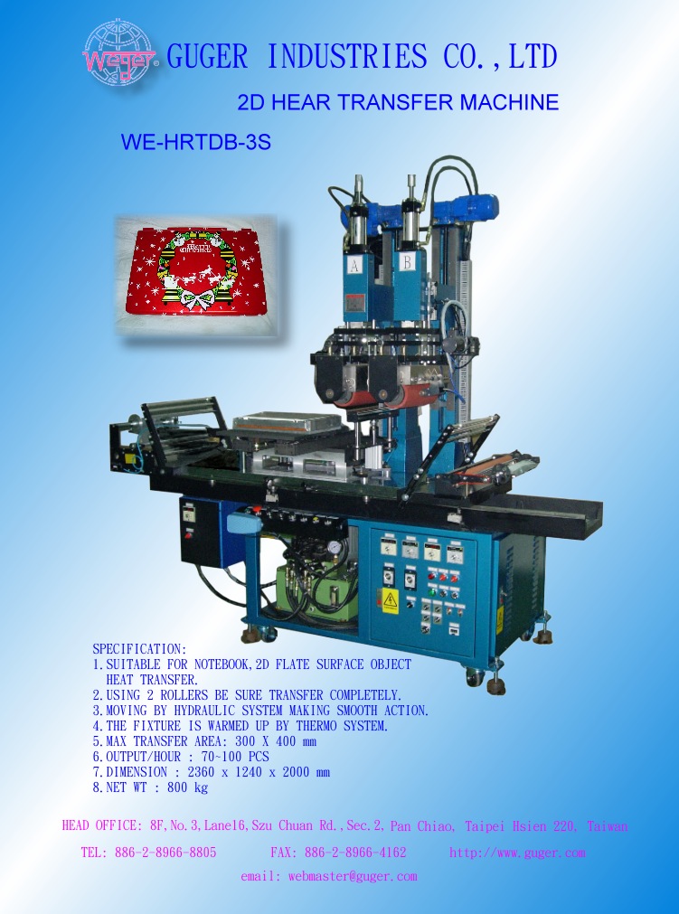 Heat transfer machine with double roller