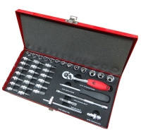 39PC 1/4Dr. socket and bit kit. ( metal case)
