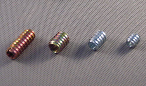 Slotted, threaded inserts