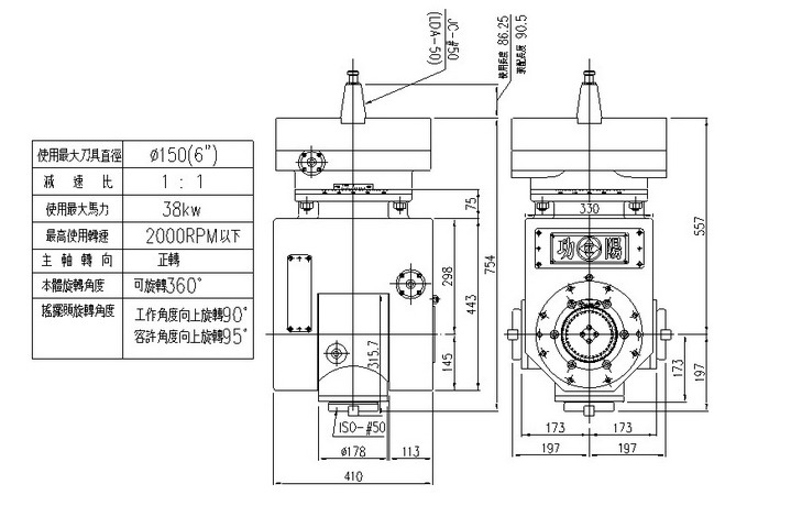 Linear-swing Universal Milling Head / Universal Milling Head