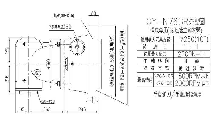 ANGULAR head for floor-type boring machine