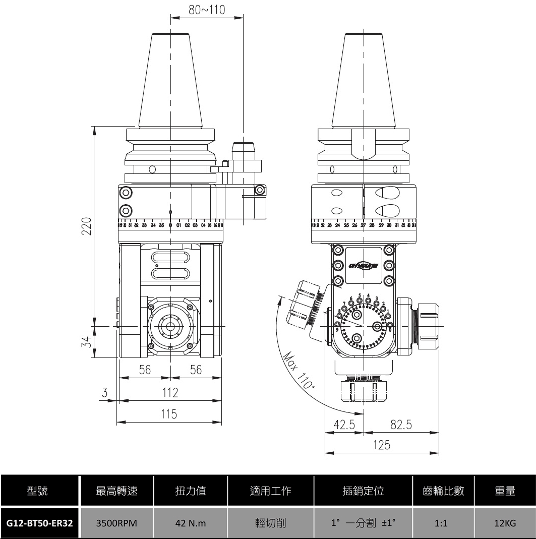 G18-BT50-BT40 万向头 G18-BT50-BT40 万向头