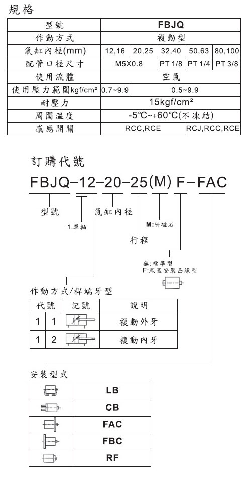 薄型气压缸