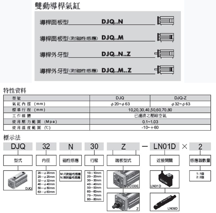 薄型鋁合金導桿氣缸