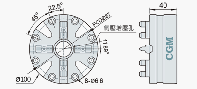 Pneumatic Chuck for Milling Machine