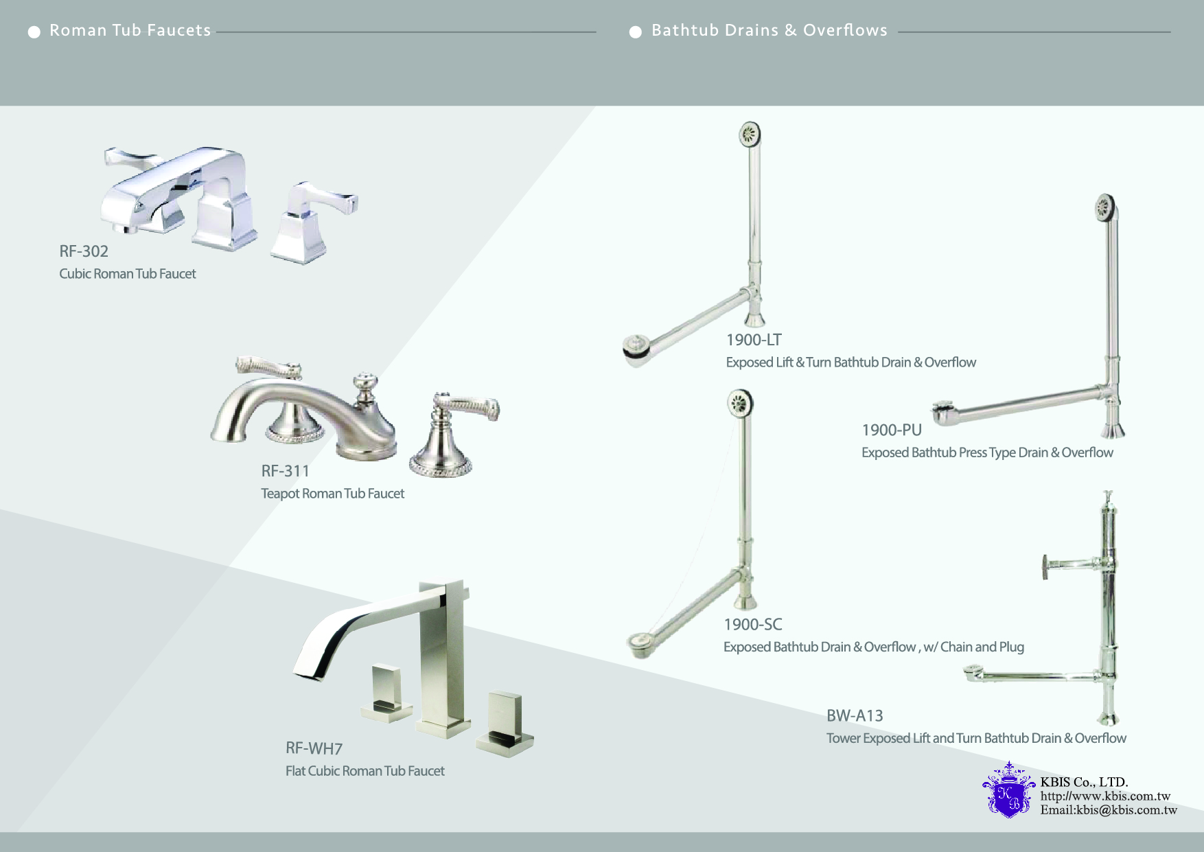 Roman Tub Faucets & Bathtub Drains & Overflows