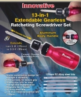 13 in 1 Extendable Gearless Ratcheting Screwdriver set w/bits, Hand tools 13 in 1 Extendable Gearless Ratcheting Screwdriver set w/bits, Hand tools