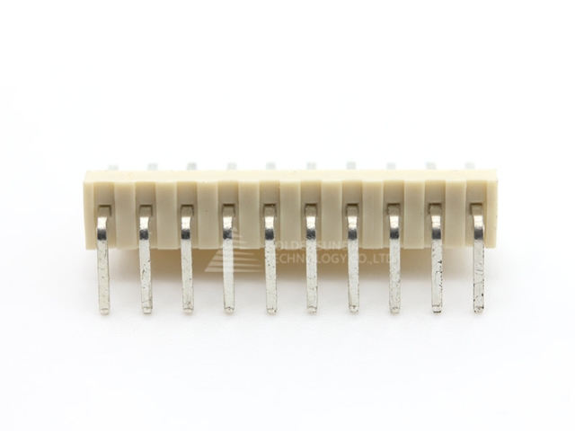 Wafer, pitch 2.50mm, DIP right angle type, single row, circuits : 02 - 10 pins Wafer, pitch 2.50mm, DIP right angle type, single row, circuits : 02 - 10 pins