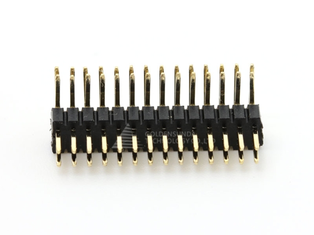 Pin Header, pitch 1.27mm, H=2.00mm, DIP right angle type, dual row, circuits : 06 - 100 pins Pin Header, pitch 1.27mm, H=2.00mm, DIP right angle type, dual row, circuits : 06 - 100 pins