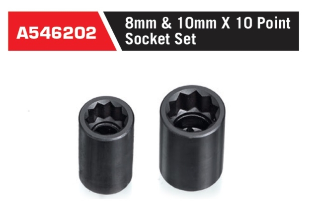 A546202 8mm & 10mm X 10 Point
Socket Set