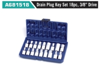 A681518 Drain Plug Key Set 18pc, 3/8” Drive
