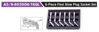 A3/8-903506-160L 6-Piece Flexi Glow Plug Socket Set