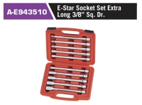 A-E943510 E-Star Socket Set Extra Long 3/8” Sq. Dr.