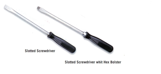 Slotted Screwdriver whit Hex Bolster Slotted Screwdriver whit Hex Bolster