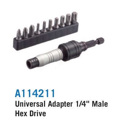 A114211 Universal Adapter 1/4'' Male Hex Drive
