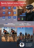 Multi-Functional Intelligent Sports Helmet  Action Camera support WiFi + Bluetooth + Voice control + Multi-Functional Intelligent Sports Helmet  Action Camera support WiFi + Bluetooth + Voice control +