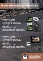 4K GPS WiFi Vehicle Security Camcorder
