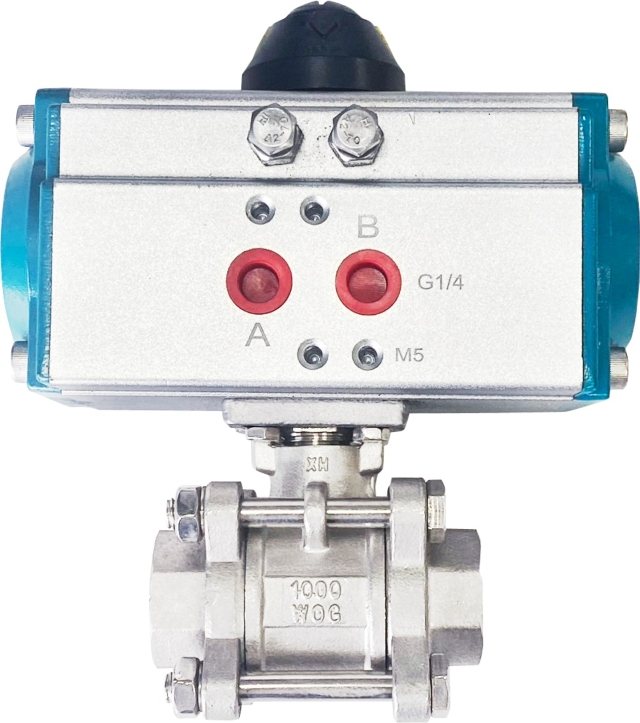 HJV-516-01三片式高平台牙口球塞閥(氣動式)