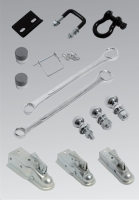 Trailer Coupler, Wrench, Hitch Ball, Shackle Trailer Coupler, Wrench, Hitch Ball, Shackle