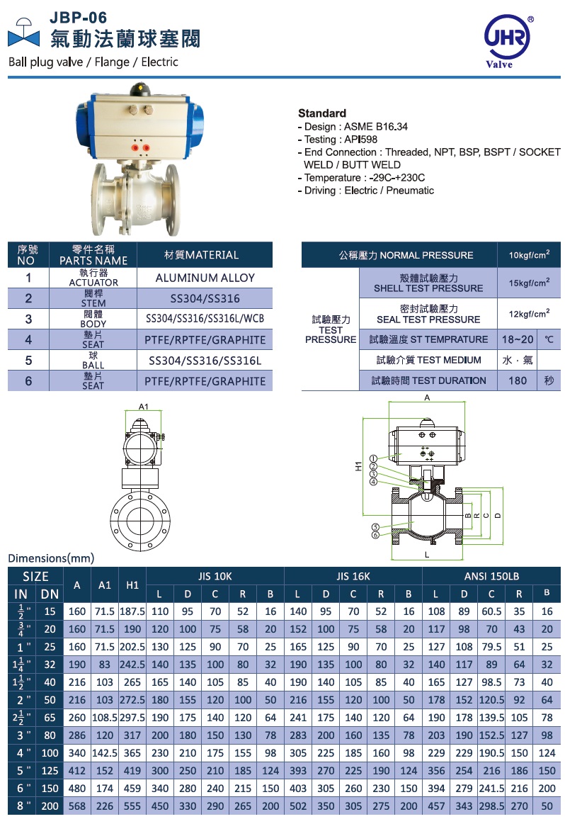 JBP-06 氣動法蘭蝶閥 JBP-06 氣動法蘭蝶閥