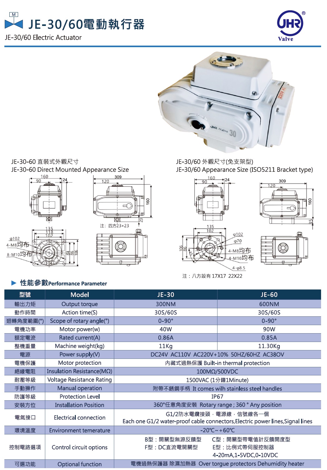 JE-30/60 電動執行器