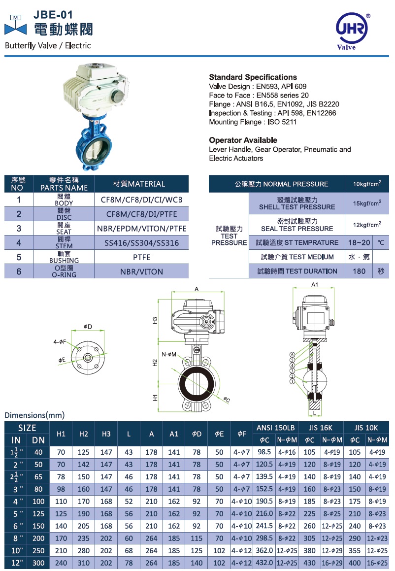 JBE-01 電動蝶閥