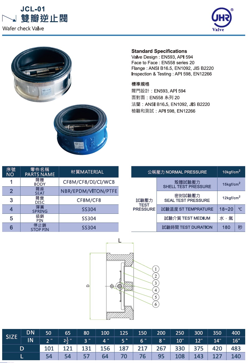 JCL-01 Dual-Flap Check Valve